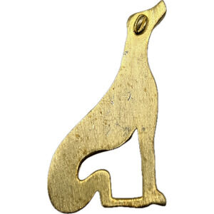 Vintage 1970's MARESCO Signed DOG Silhouette BROOCH Gold Tone Costume Jewelry